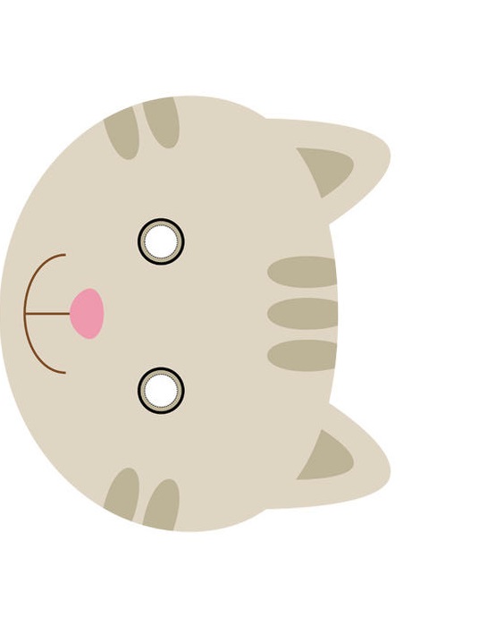 Çocuklar İçin  Kedi Hazır Maske Şablonları 